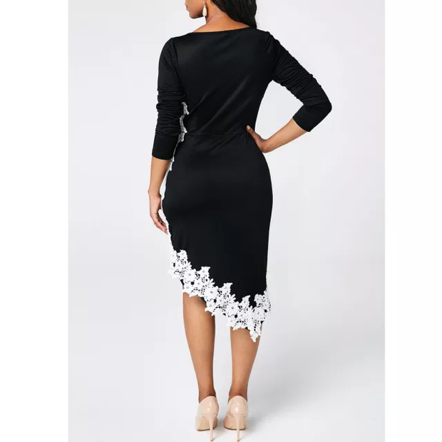 Irregular womens casual dress with lace – OnlineDealFind.com